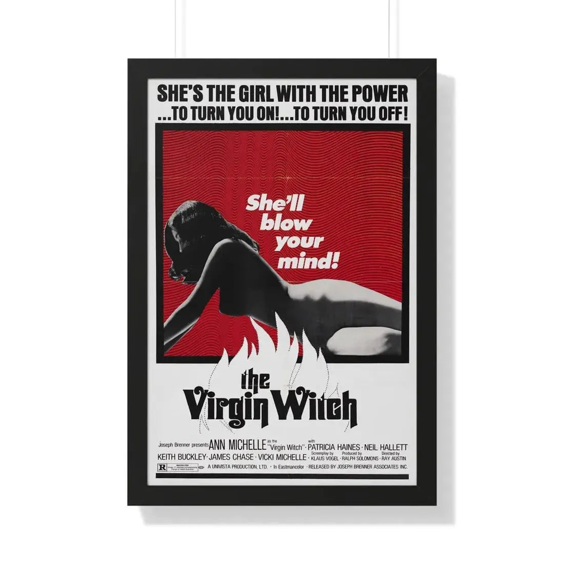 THE VIRGIN WITCH 1972 - Framed Movie Poster 20" x 30" Black - The Sticker Space
