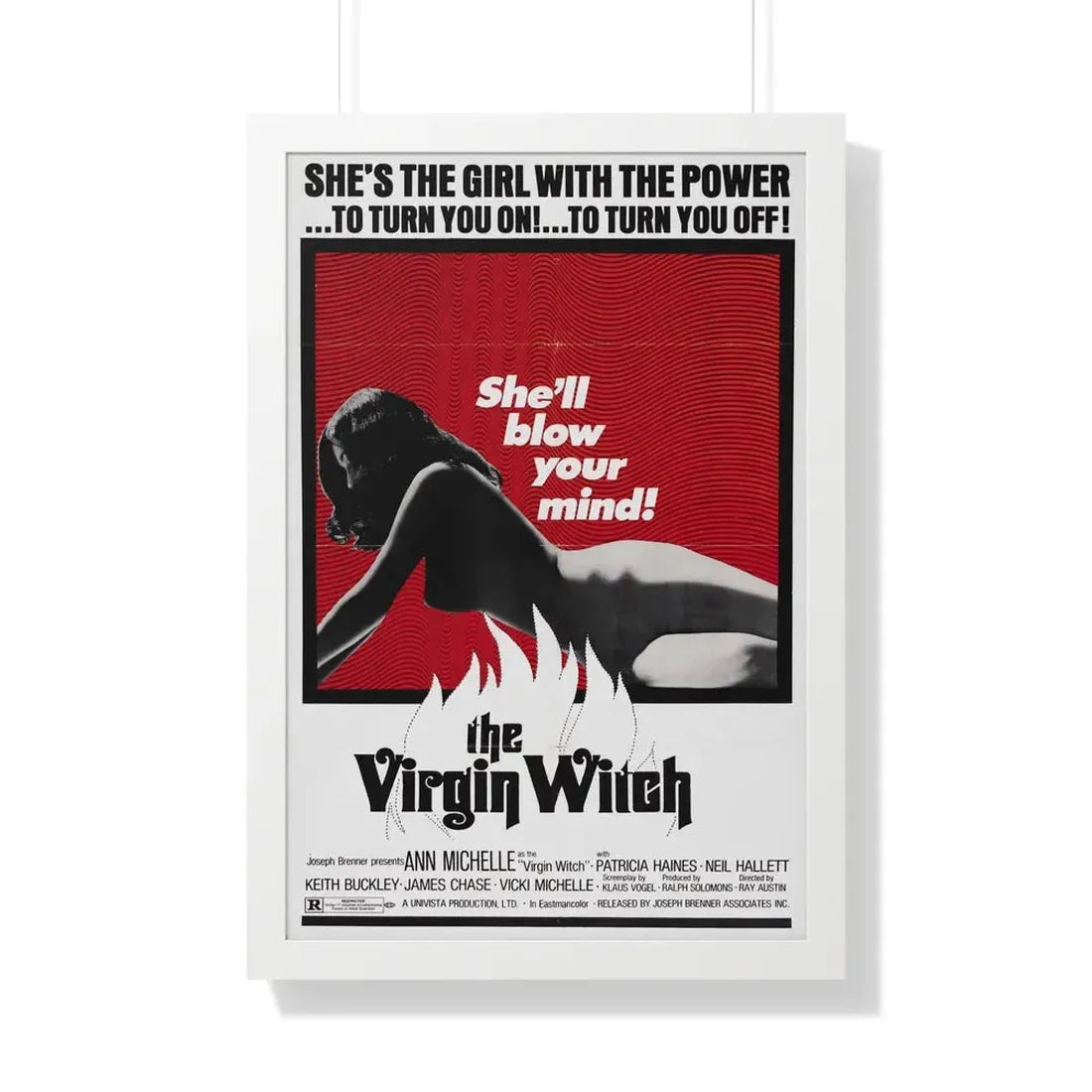 THE VIRGIN WITCH 1972 - Framed Movie Poster 20" x 30" White - The Sticker Space