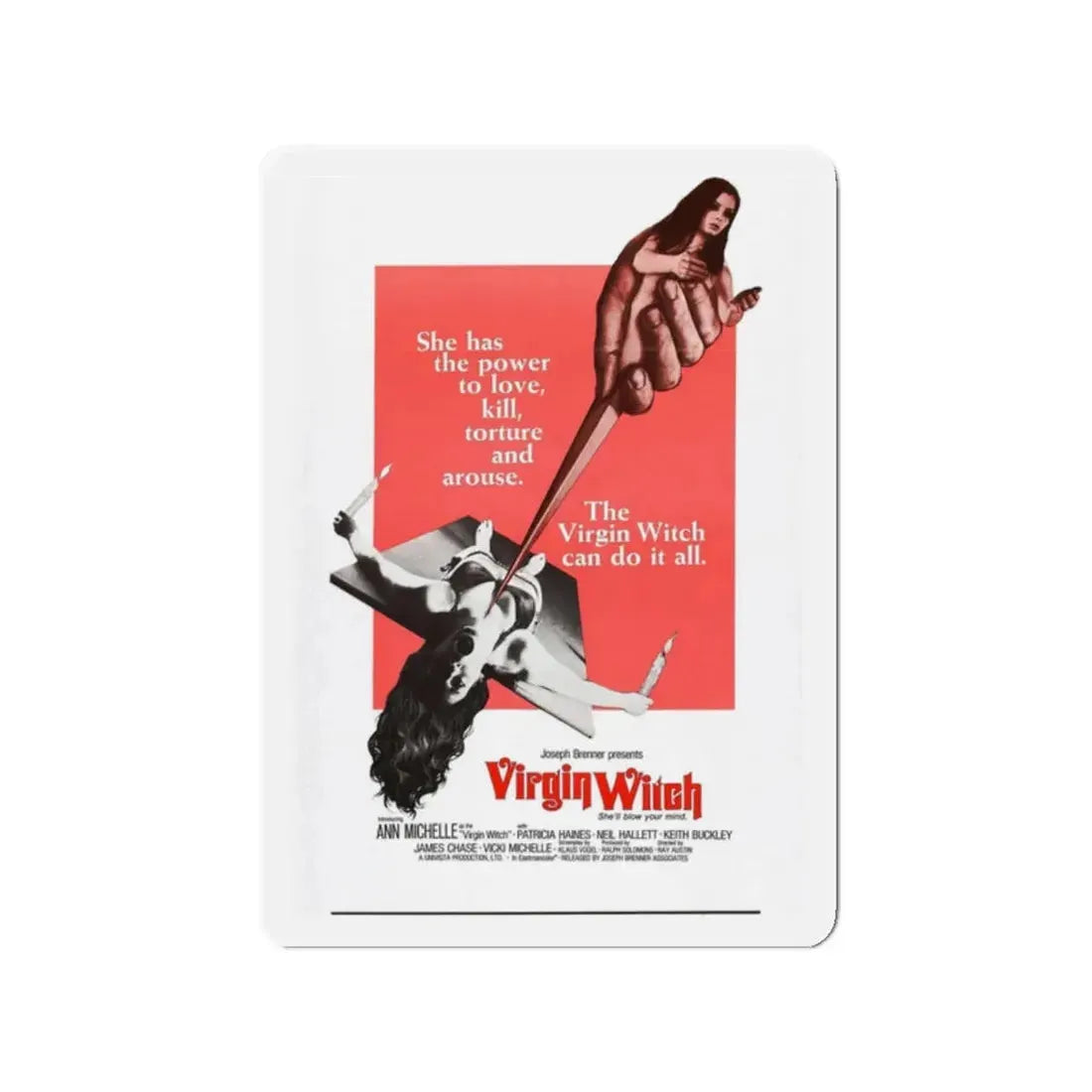 THE VIRGIN WITCH (2) 1972 Movie Poster - Refrigerator Magnet 2 Inch Die-Cut - The Sticker Space