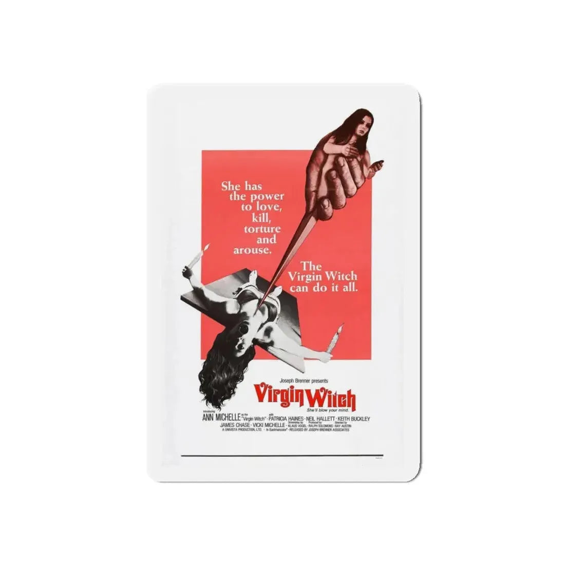 THE VIRGIN WITCH (2) 1972 Movie Poster - Refrigerator Magnet 5 Inch Die-Cut - The Sticker Space