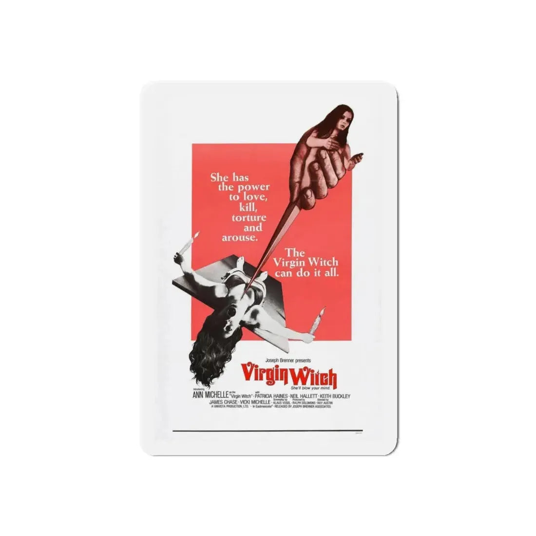 THE VIRGIN WITCH (2) 1972 Movie Poster - Refrigerator Magnet 6 Inch Die-Cut - The Sticker Space