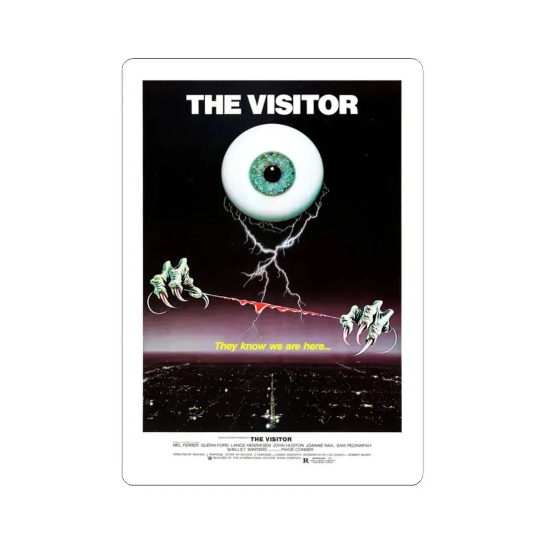 THE VISITOR 1979 Movie Poster - STICKER Vinyl Kiss-Cut Decal 2 Inch White - The Sticker Space