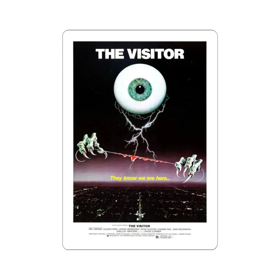 THE VISITOR 1979 Movie Poster - STICKER Vinyl Kiss-Cut Decal 3 Inch White - The Sticker Space