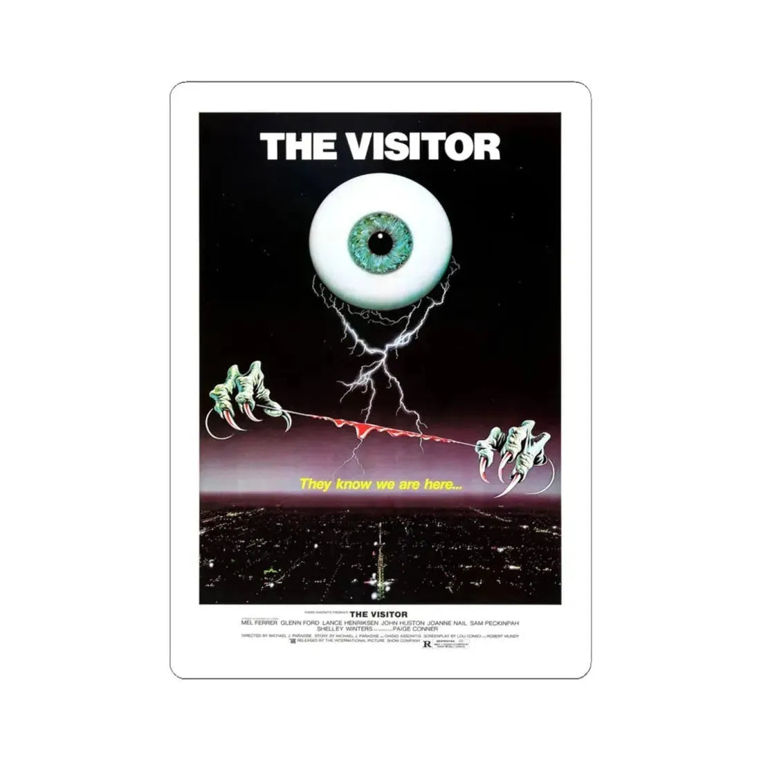 THE VISITOR 1979 Movie Poster - STICKER Vinyl Kiss-Cut Decal 4 Inch White - The Sticker Space