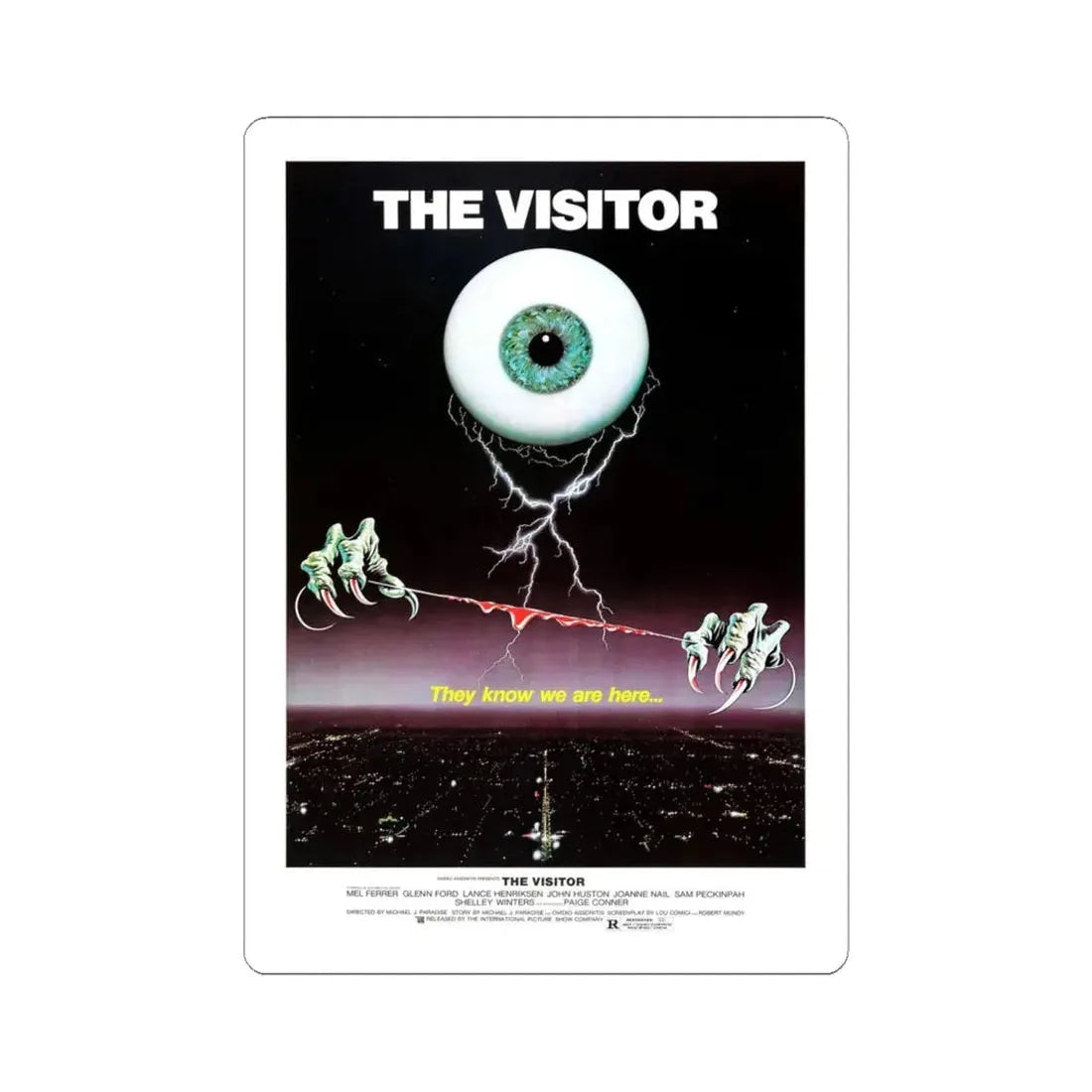 THE VISITOR 1979 Movie Poster - STICKER Vinyl Kiss-Cut Decal 6 Inch White - The Sticker Space