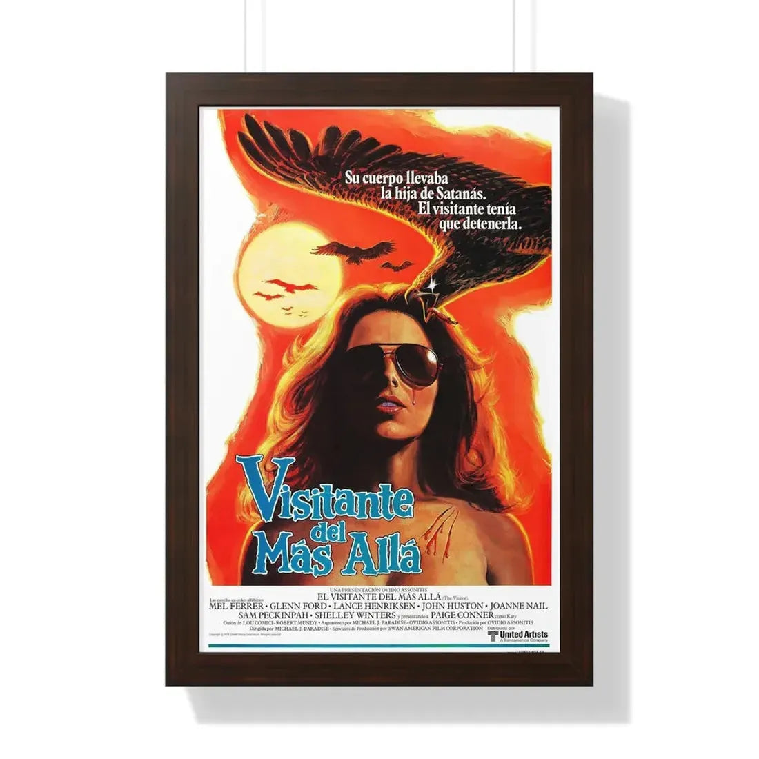 THE VISITOR (SPANISH) 1979 - Framed Movie Poster 16″ x 24″ Walnut - The Sticker Space