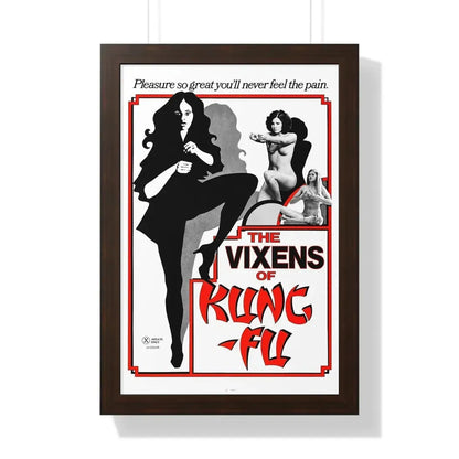 THE VIXENS OF KUNG-FU 1975 - Framed Movie Poster 16″ x 24″ Walnut - The Sticker Space