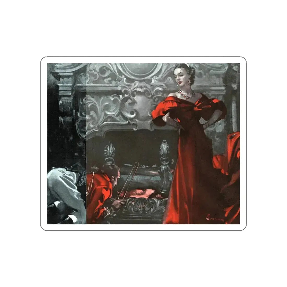 The Voice of the Turtle (2), Cosmopolitan, November 1936 (Magazine Illustration) STICKER Vinyl Die-Cut Decal White Die-Cut 3 Inch - The Sticker Space