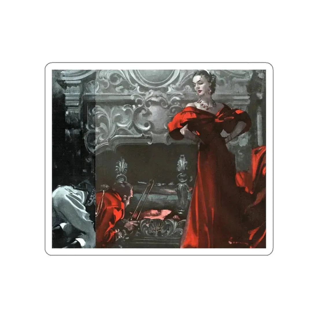 The Voice of the Turtle (2), Cosmopolitan, November 1936 (Magazine Illustration) STICKER Vinyl Die-Cut Decal White Die-Cut 4 Inch - The Sticker Space