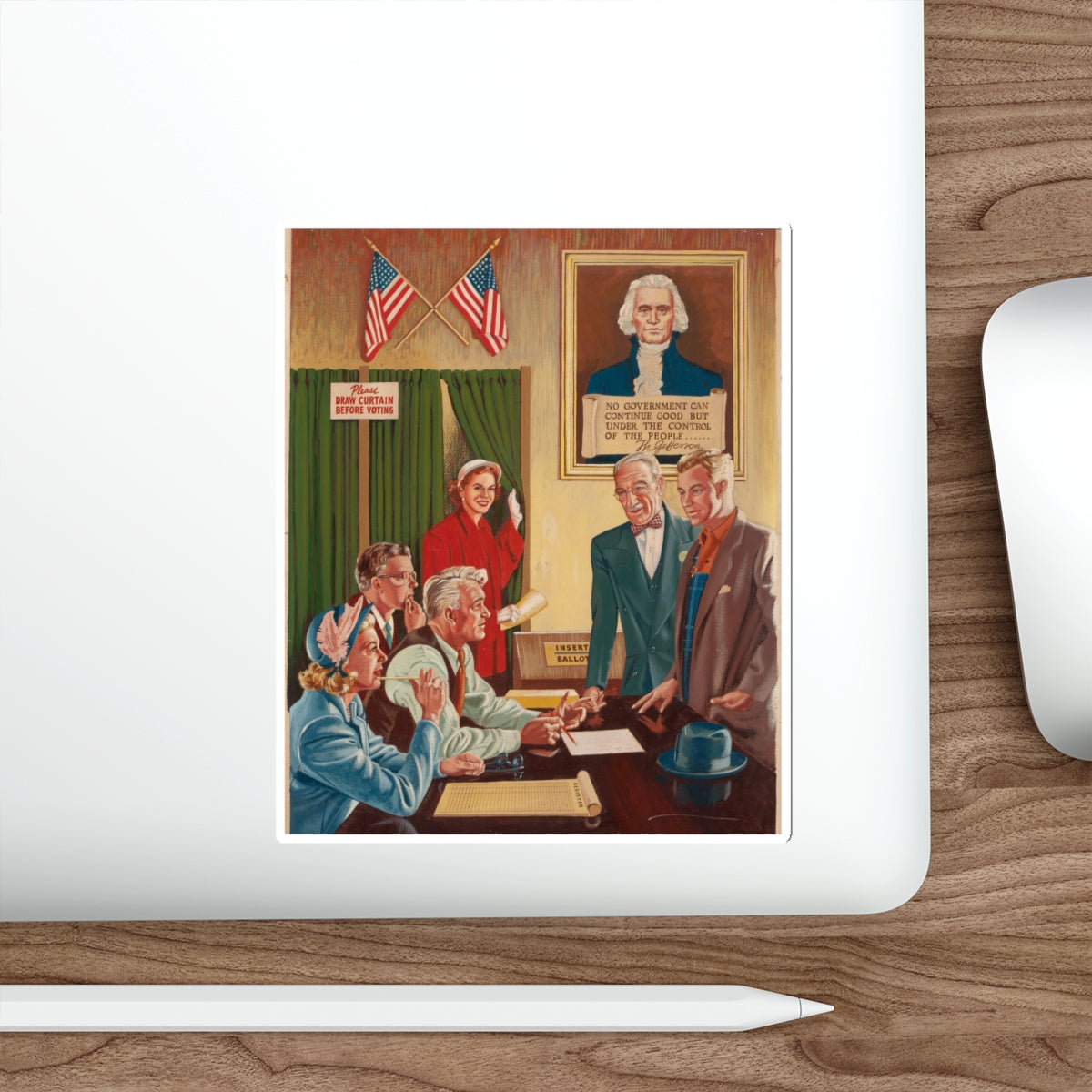 The Voting Office (Magazine Illustration) STICKER Vinyl Die-Cut Decal-The Sticker Space