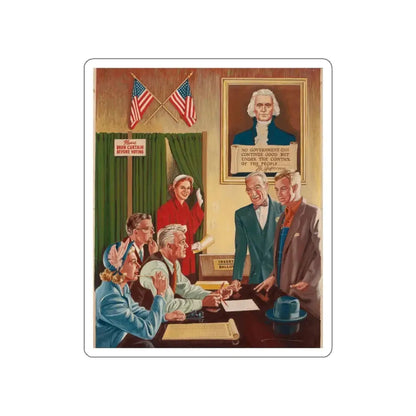The Voting Office (Magazine Illustration) STICKER Vinyl Die-Cut Decal White Die-Cut 4 Inch - The Sticker Space