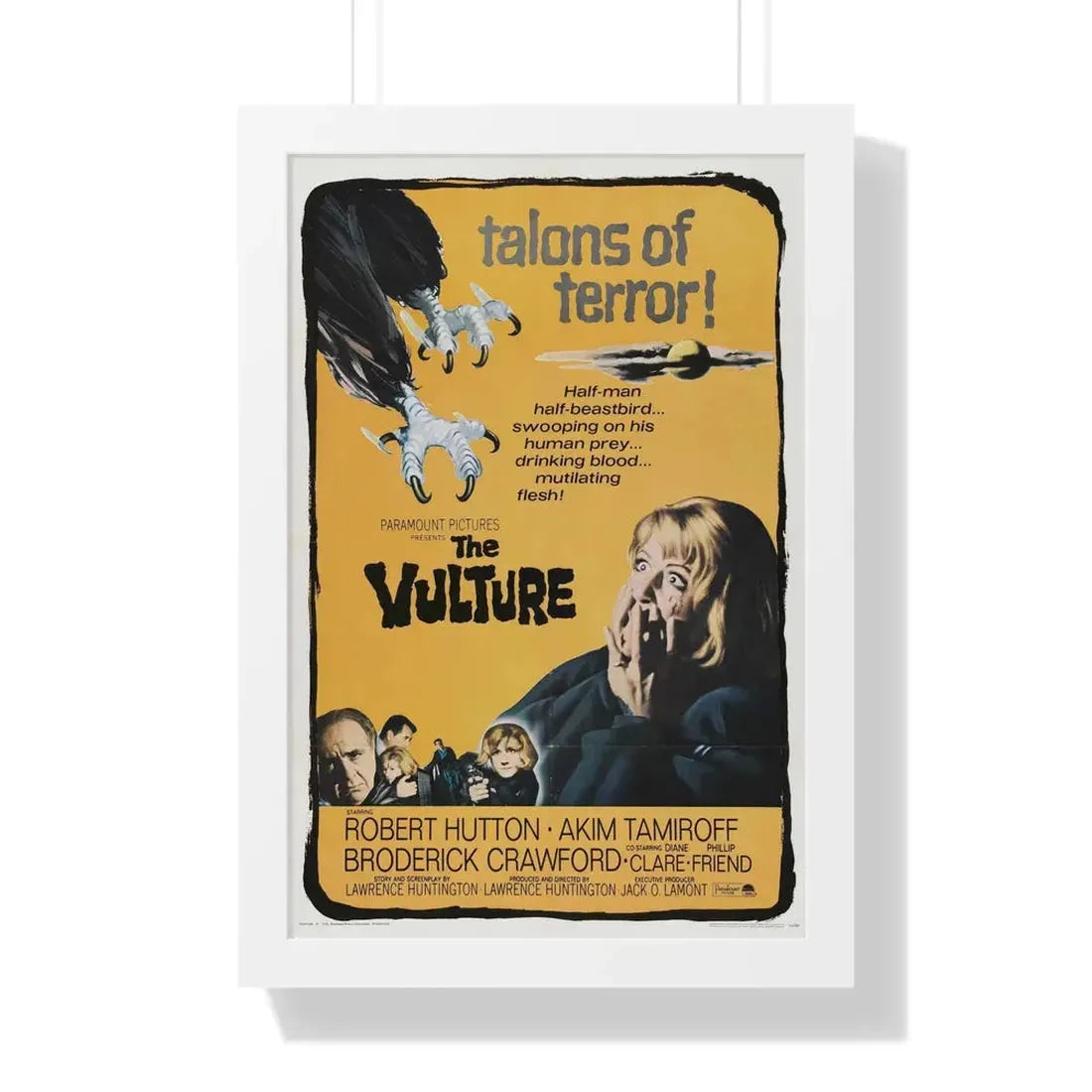 THE VULTURE 1966 - Framed Movie Poster 16″ x 24″ White - The Sticker Space