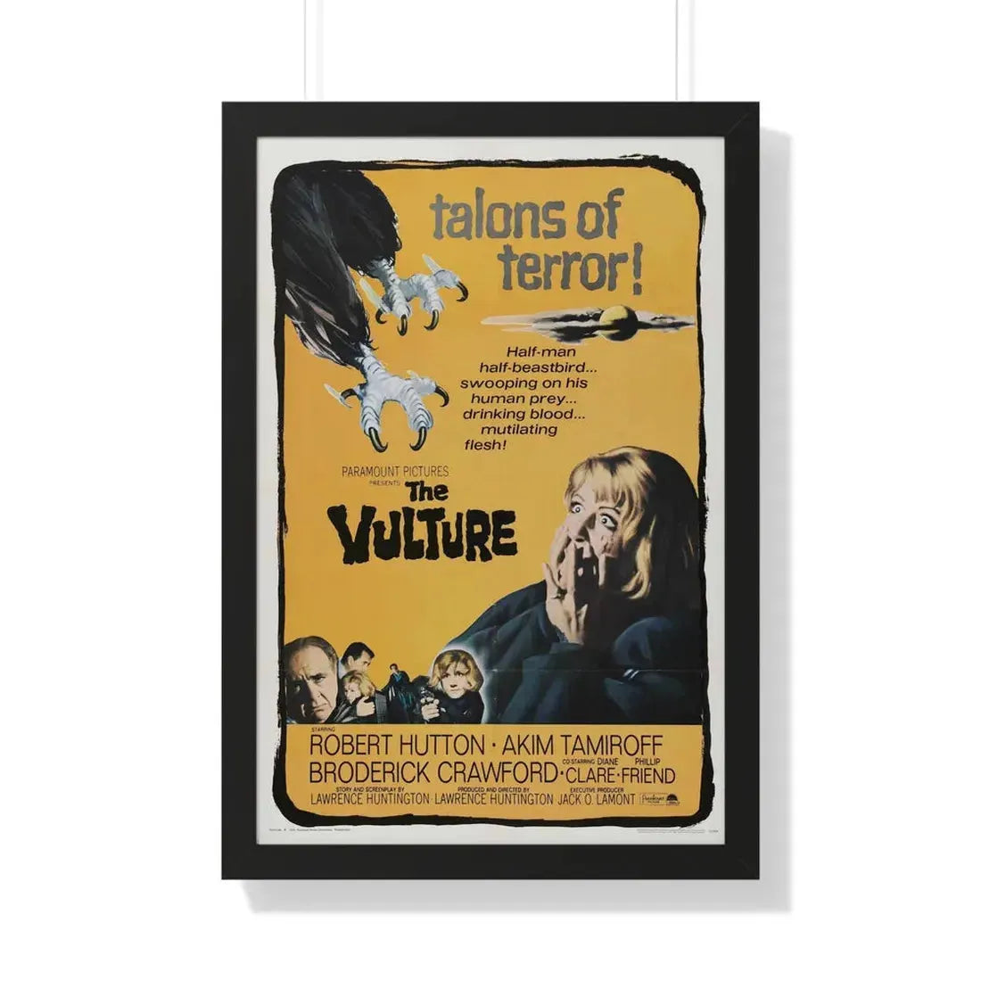 THE VULTURE 1966 - Framed Movie Poster 20" x 30" Black - The Sticker Space
