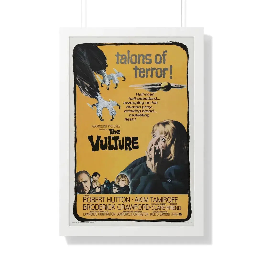 THE VULTURE 1966 - Framed Movie Poster 20" x 30" White - The Sticker Space