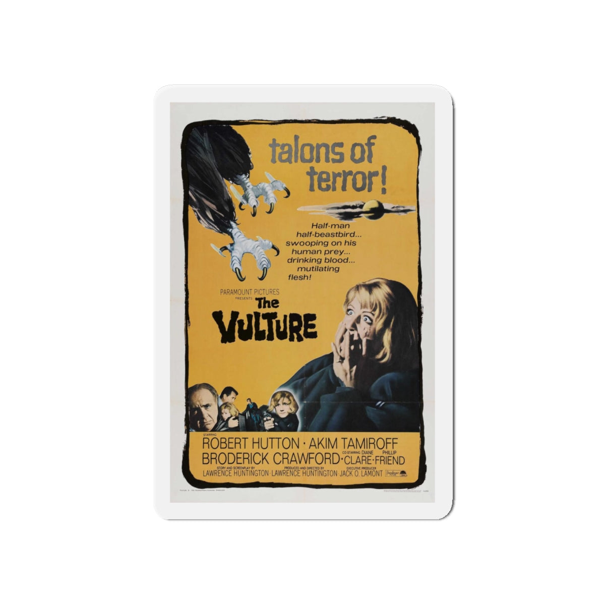 THE VULTURE 1966 Movie Poster - Refrigerator Magnet-4" x 4"-The Sticker Space