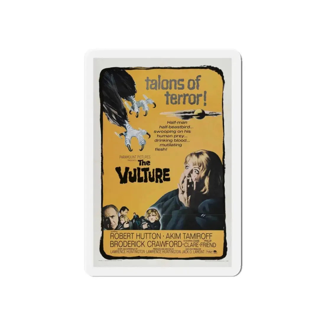 THE VULTURE 1966 Movie Poster - Refrigerator Magnet 6 Inch Die-Cut - The Sticker Space