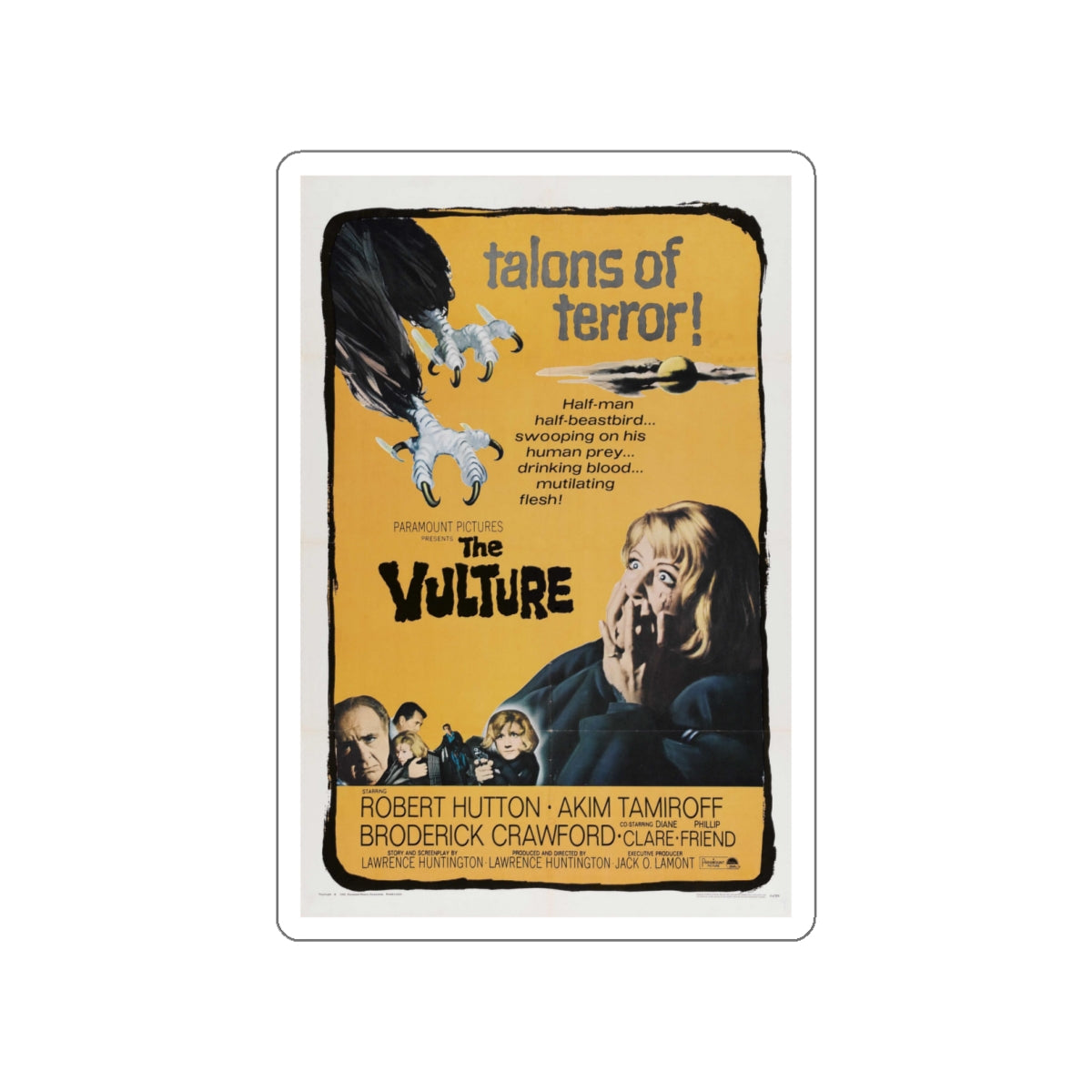 THE VULTURE 1966 Movie Poster STICKER Vinyl Die-Cut Decal-White-The Sticker Space