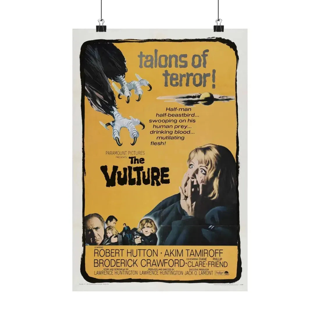 THE VULTURE 1966 - Paper Movie Poster 12″ x 18″ Matte - The Sticker Space