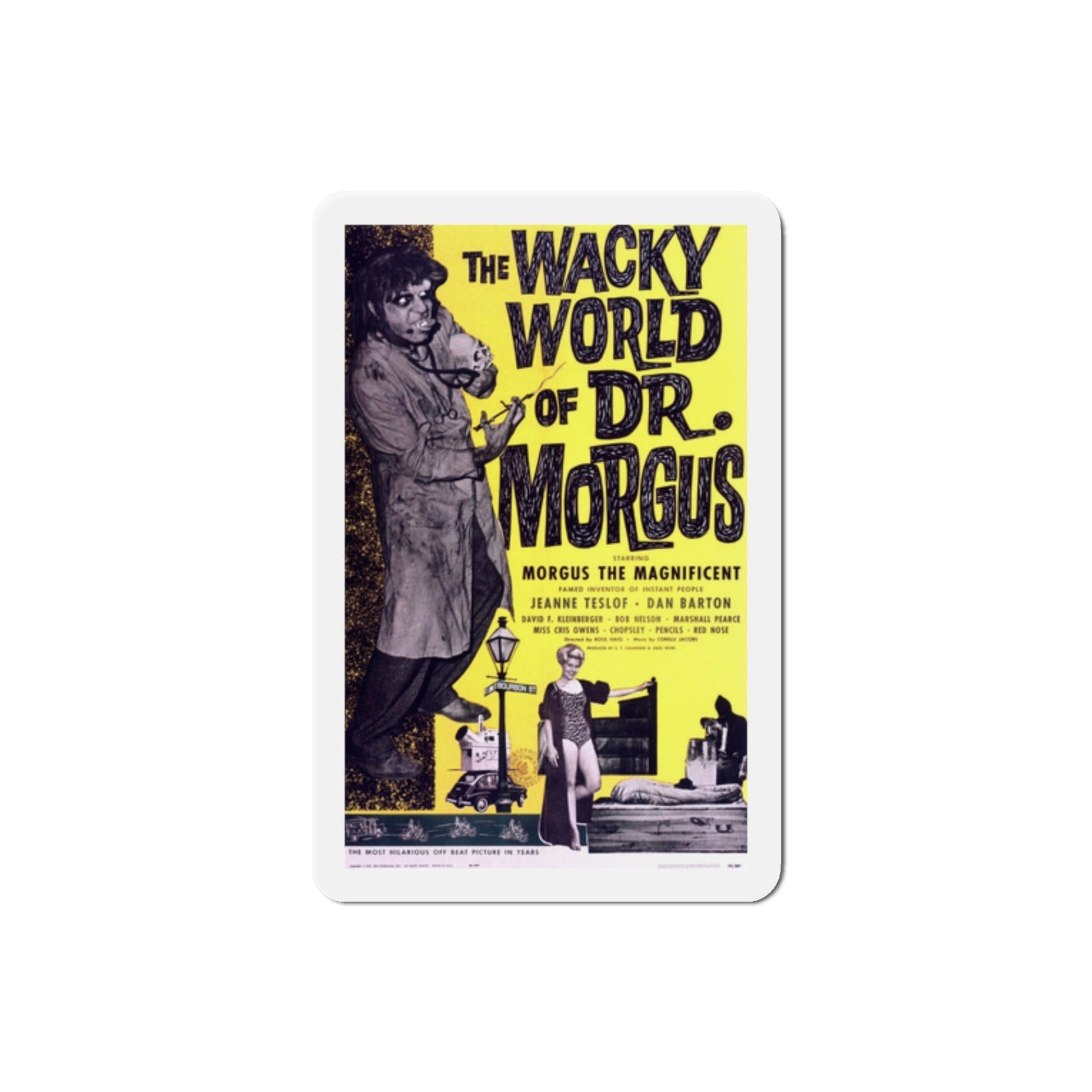 The Wacky World of Dr Morgus 1962 Movie Poster Die-Cut Magnet-2 Inch-The Sticker Space