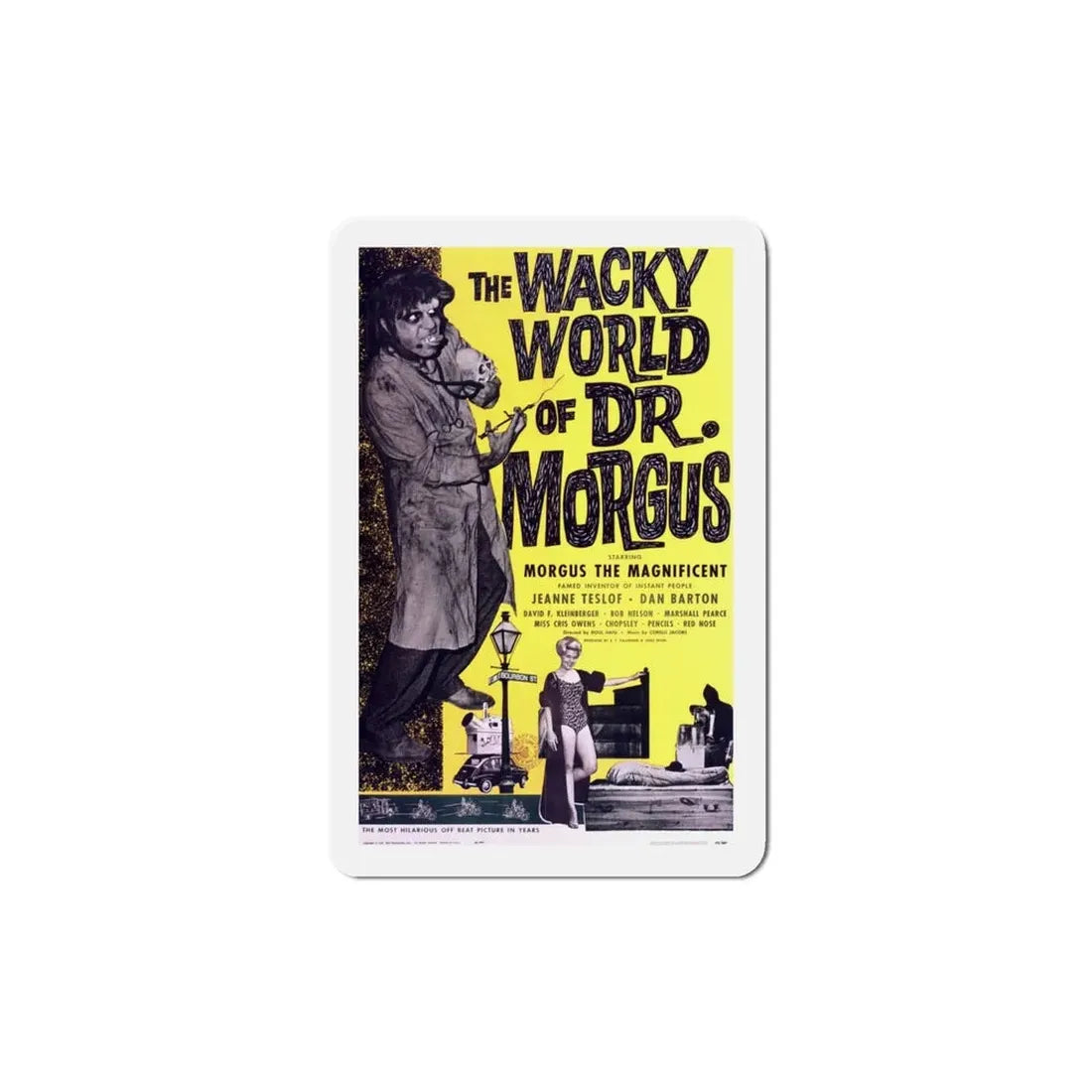 The Wacky World of Dr Morgus 1962 Movie Poster Refrigerator Magnet 4 Inch - The Sticker Space