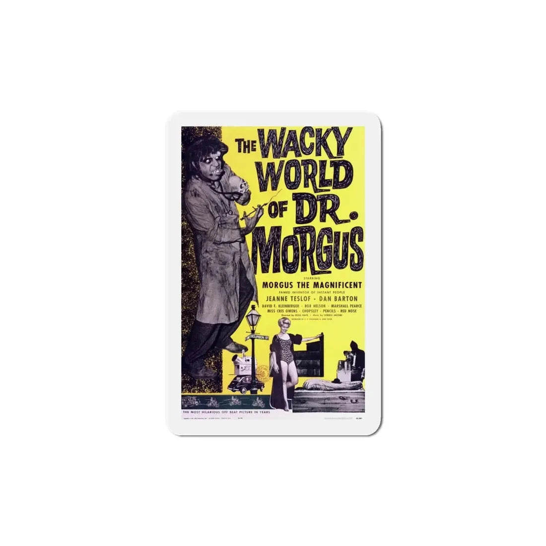 The Wacky World of Dr Morgus 1962 Movie Poster Refrigerator Magnet 5 Inch - The Sticker Space