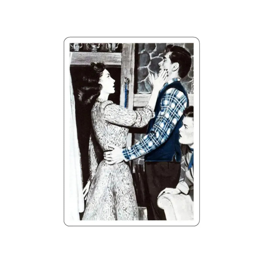 The Waiting Shadow (2), The American Magazine, June 1952 (Magazine Illustration) STICKER Vinyl Die-Cut Decal White Die-Cut 2 Inch - The Sticker Space