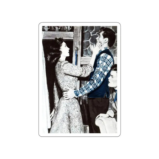 The Waiting Shadow (2), The American Magazine, June 1952 (Magazine Illustration) STICKER Vinyl Die-Cut Decal White Die-Cut 2 Inch - The Sticker Space