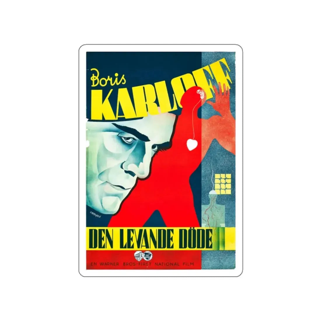 THE WALKING DEAD (SCANDINAVIAN) 1936 Movie Poster STICKER Vinyl Die-Cut Decal 2 Inch - The Sticker Space