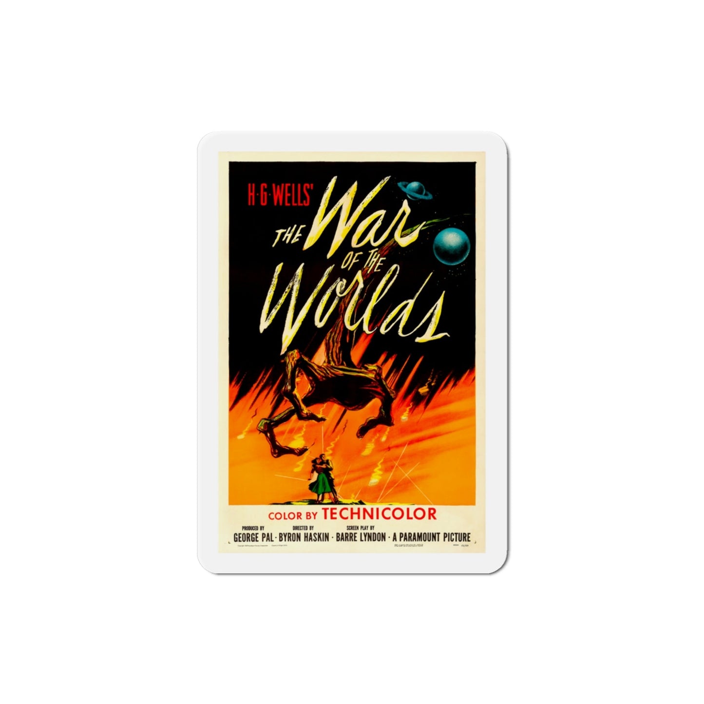 The War of the Worlds 1953 Movie Poster Die-Cut Magnet-3 Inch-The Sticker Space