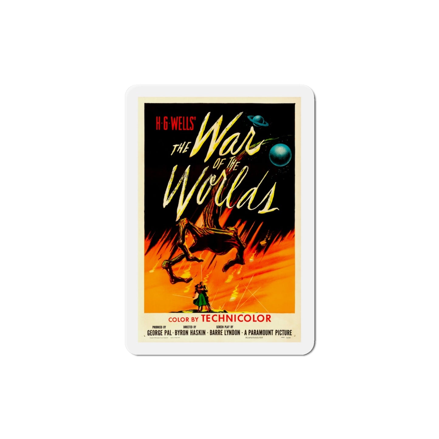 The War of the Worlds 1953 Movie Poster Die-Cut Magnet-4 Inch-The Sticker Space