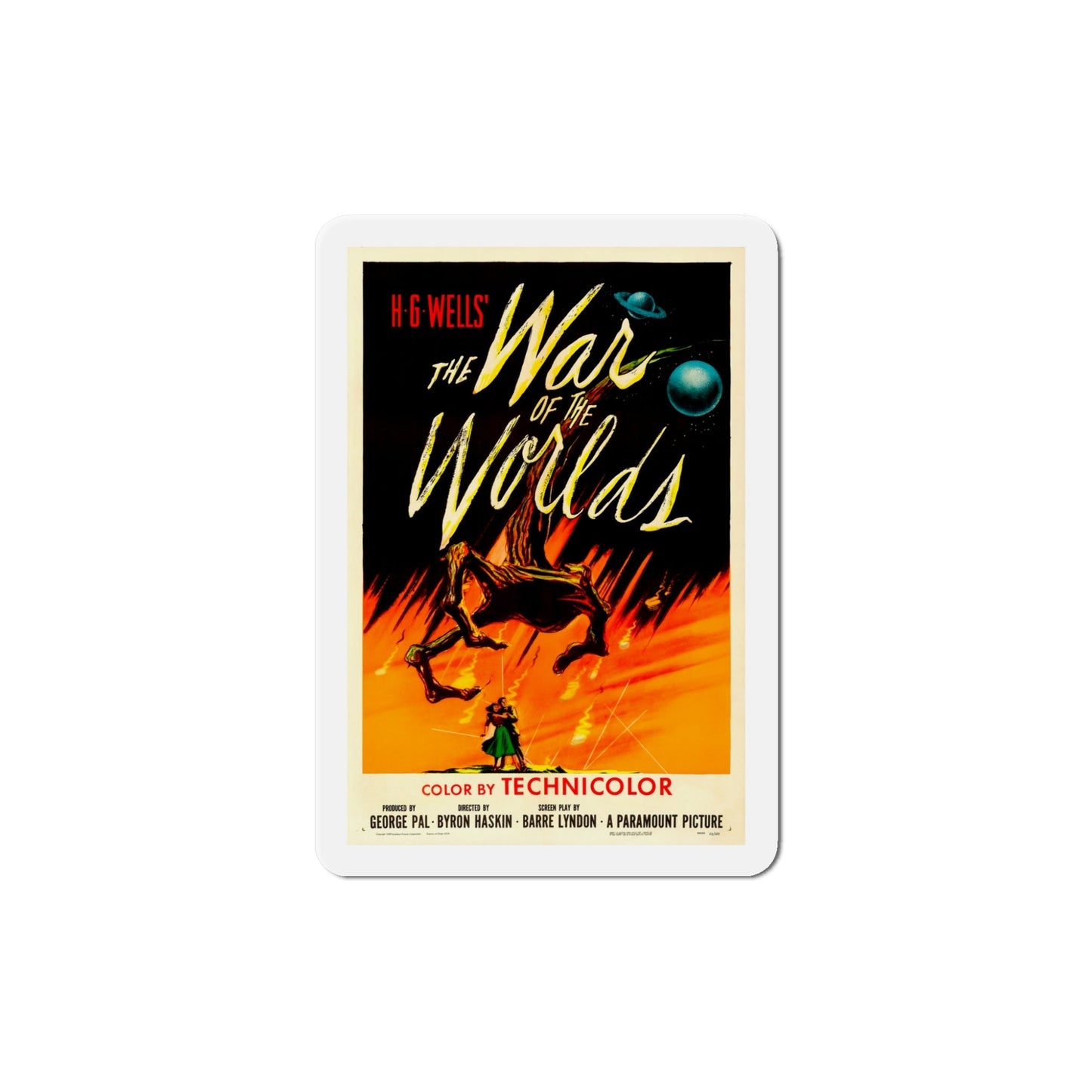 The War of the Worlds 1953 Movie Poster Die-Cut Magnet-5 Inch-The Sticker Space