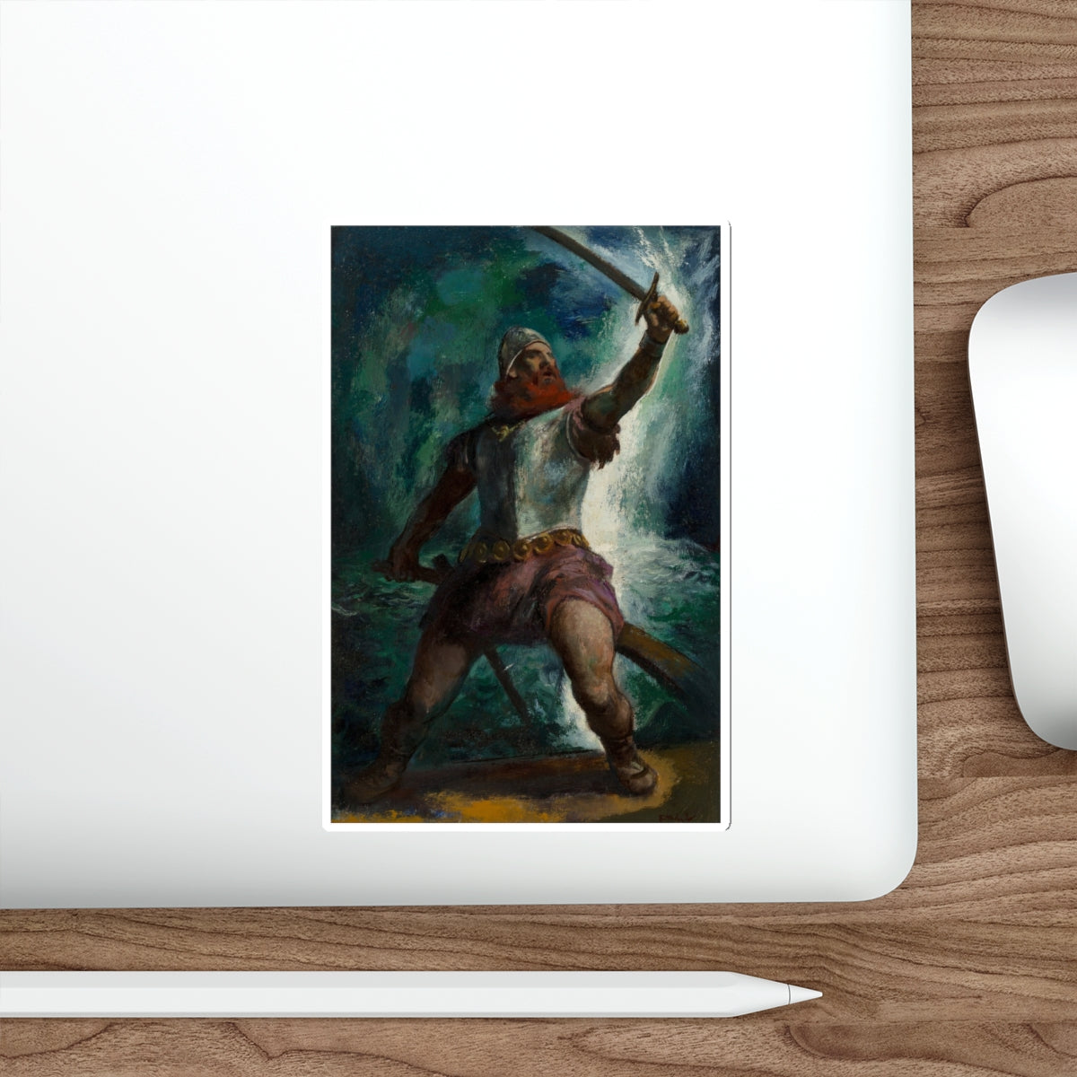 The Warrior, Saturday Evening Post interior illustration (Magazine Illustration) STICKER Vinyl Die-Cut Decal-The Sticker Space