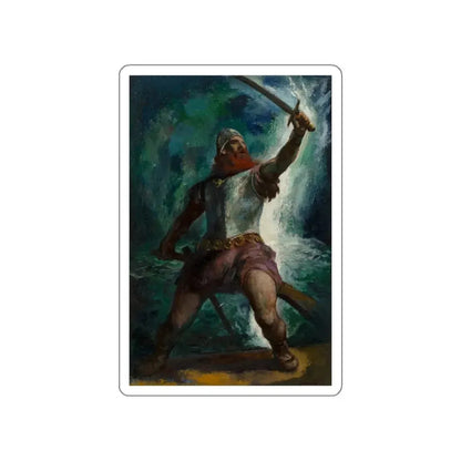 The Warrior, Saturday Evening Post interior illustration (Magazine Illustration) STICKER Vinyl Die-Cut Decal White Die-Cut 6 Inch - The Sticker Space