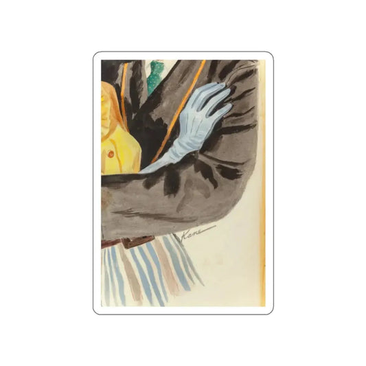 The Wasp's Nest, probable magazine interior illustration, 1946_ detail (Magazine Illustration) STICKER Vinyl Die-Cut Decal White Die-Cut 2 Inch - The Sticker Space