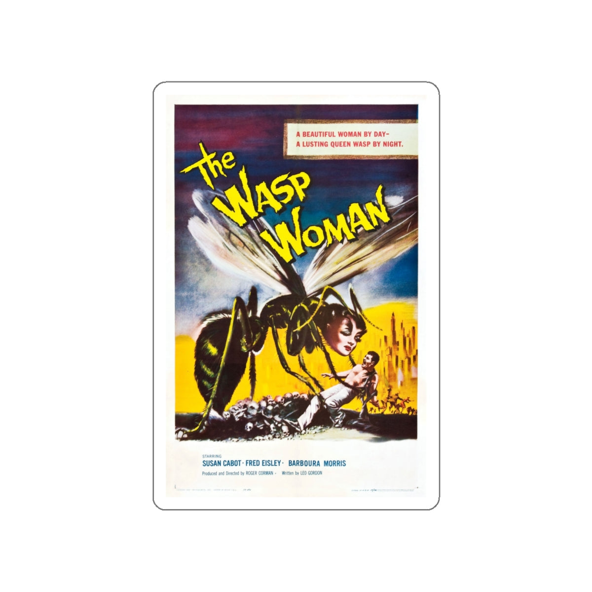 THE WASP WOMAN 1959 Movie Poster STICKER Vinyl Die-Cut Decal-White-The Sticker Space