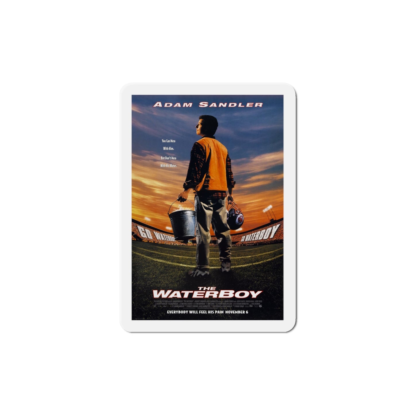 The Waterboy 1998 Movie Poster Die-Cut Magnet-6 × 6"-The Sticker Space