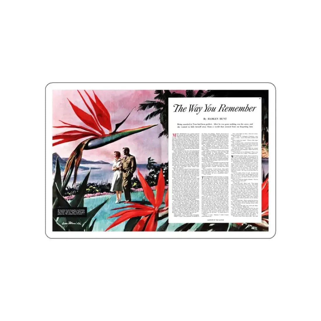 The Way You Remember, Collier's, October 4, 1952 (Magazine Illustration) STICKER Vinyl Die-Cut Decal White Die-Cut 3 Inch - The Sticker Space