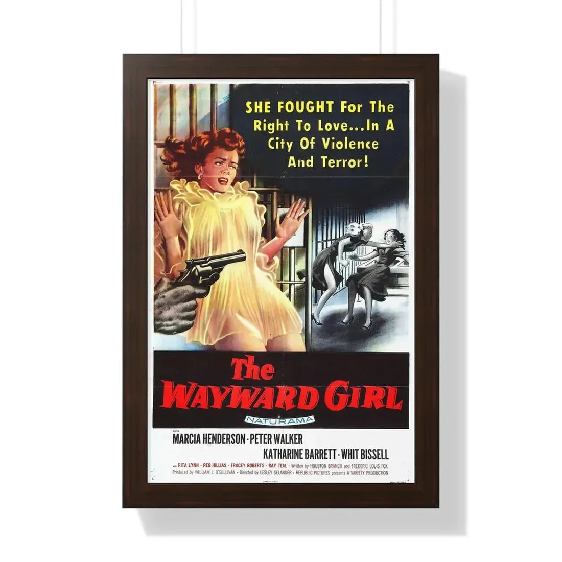 THE WAYWARD GIRL 1959 - Framed Movie Poster 16″ x 24″ Walnut - The Sticker Space