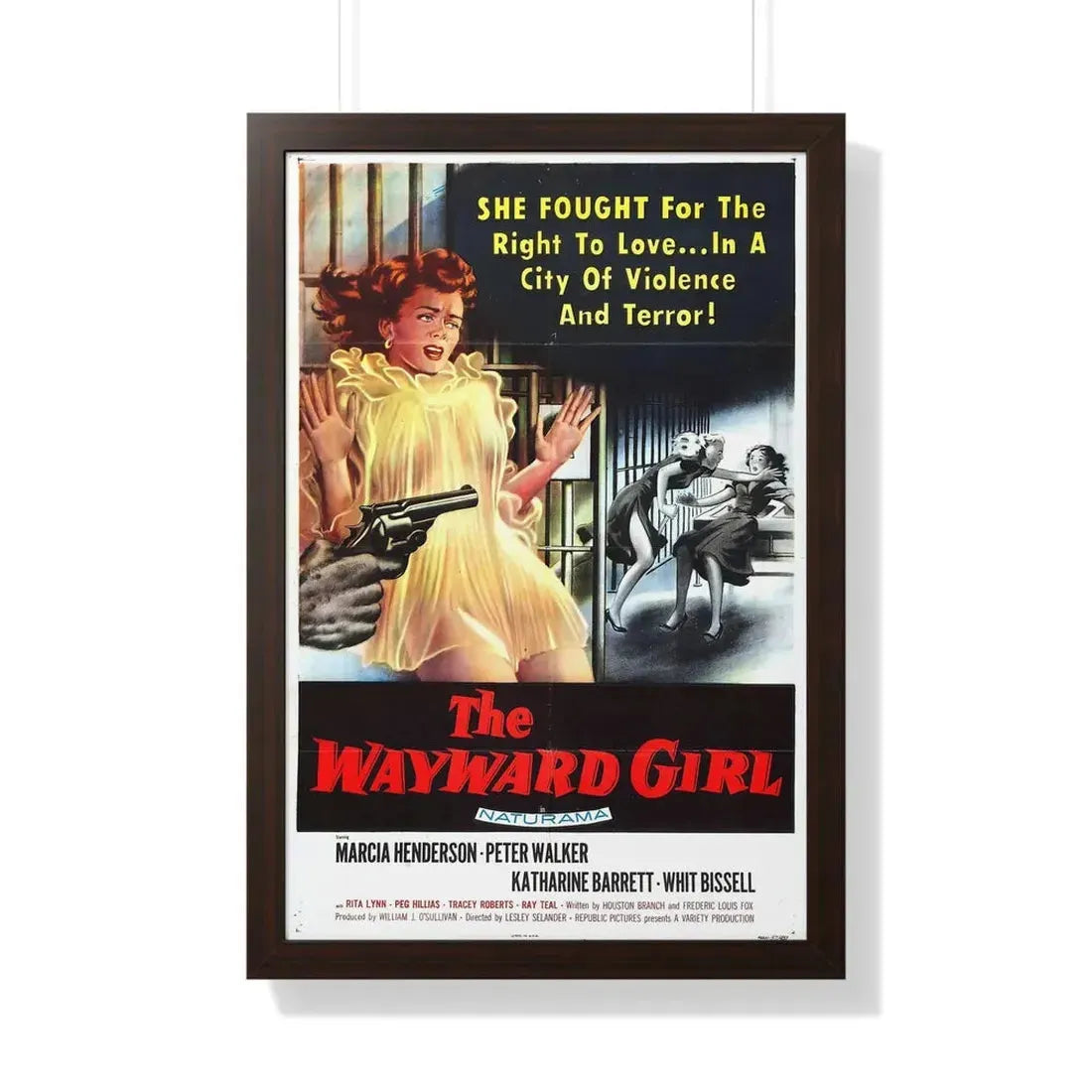 THE WAYWARD GIRL 1959 - Framed Movie Poster 20" x 30" Walnut - The Sticker Space