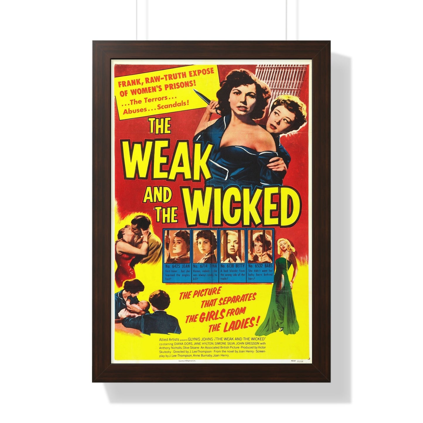 THE WEAK AND THE WICKED 1954 - Framed Movie Poster-16″ x 24″-The Sticker Space