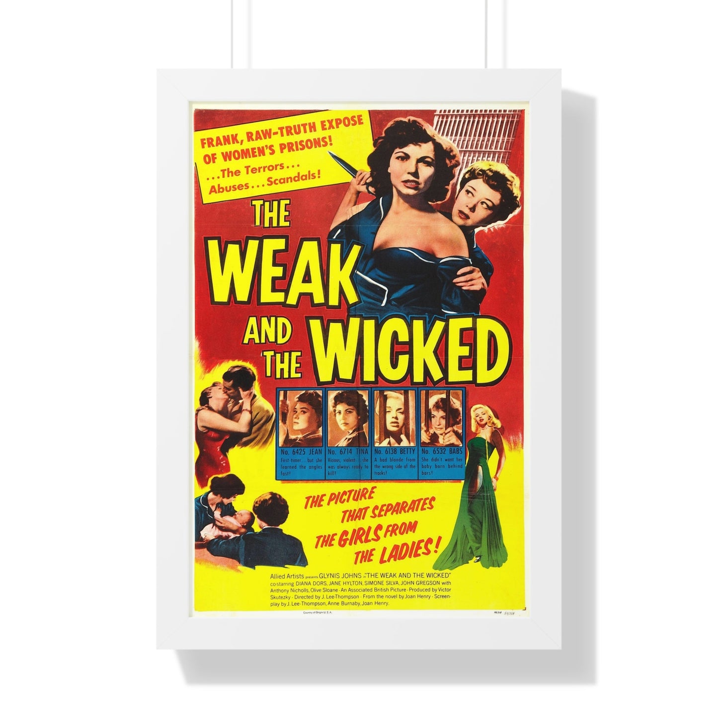 THE WEAK AND THE WICKED 1954 - Framed Movie Poster-16″ x 24″-The Sticker Space