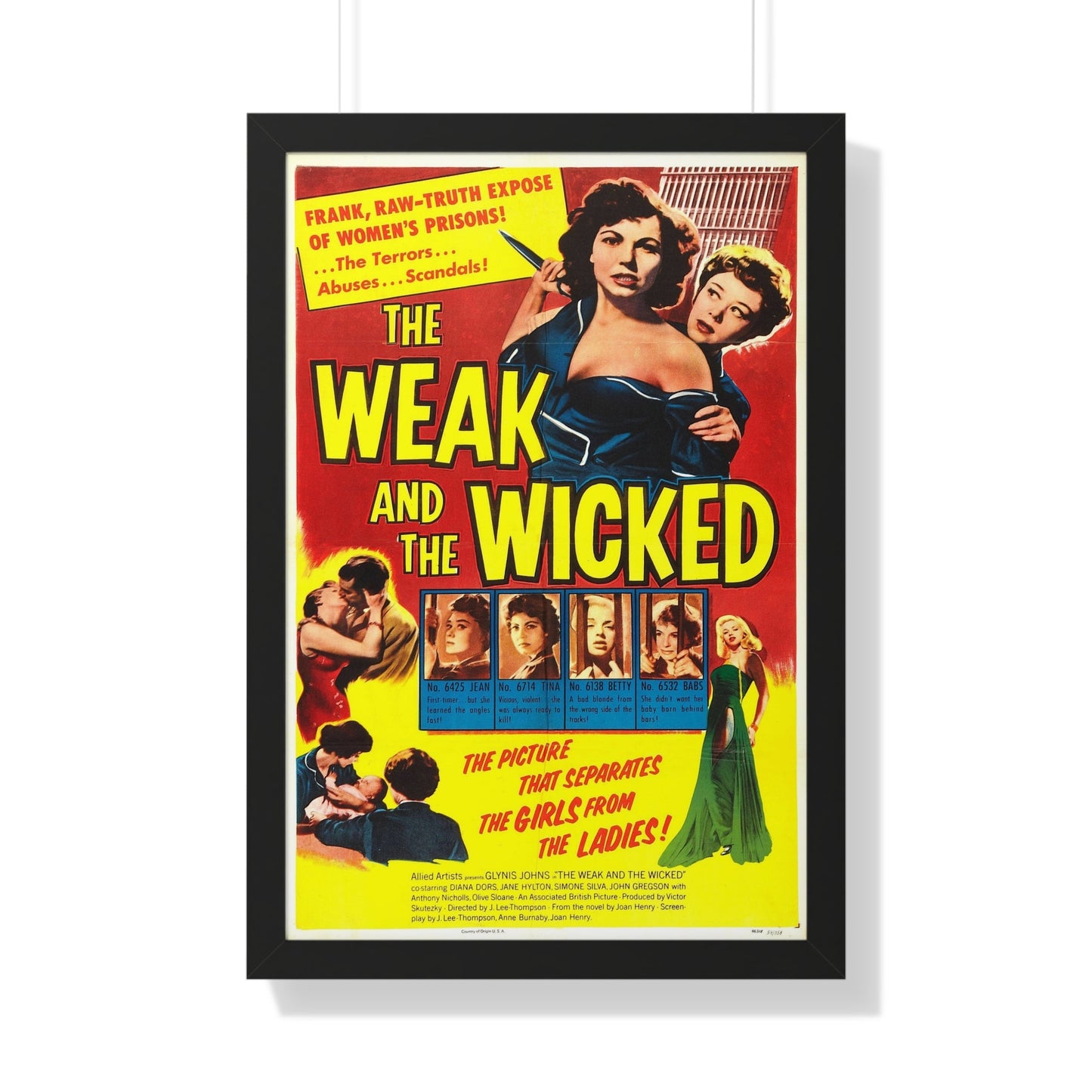 THE WEAK AND THE WICKED 1954 - Framed Movie Poster-20" x 30"-The Sticker Space