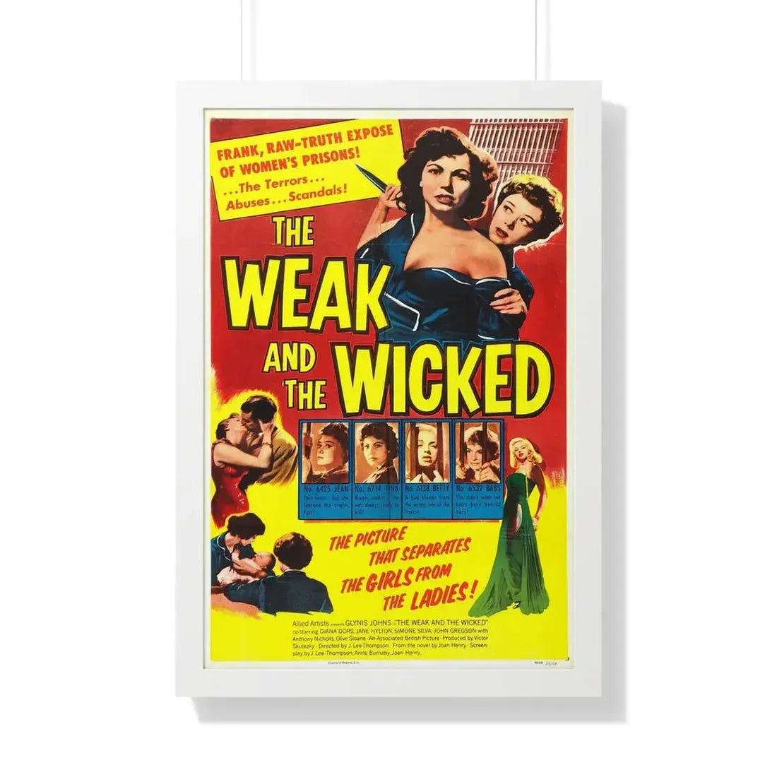 THE WEAK AND THE WICKED 1954 - Framed Movie Poster 20" x 30" White - The Sticker Space