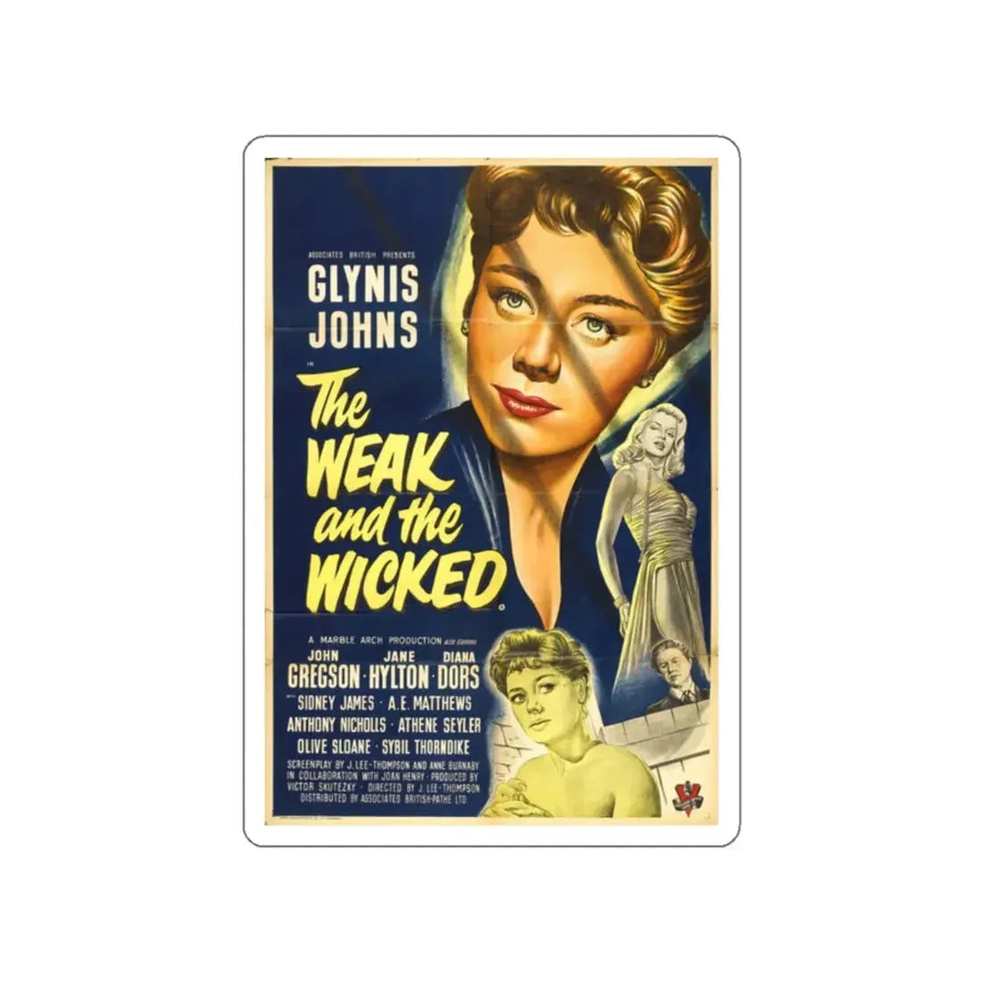 THE WEAK AND THE WICKED (2) 1954 Movie Poster STICKER Vinyl Die-Cut Decal 2 Inch - The Sticker Space