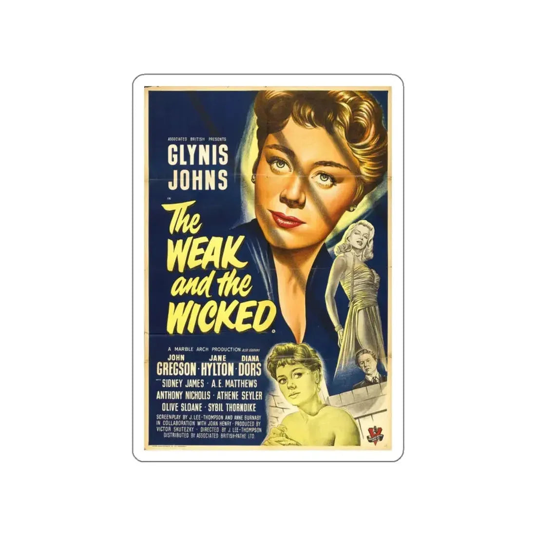THE WEAK AND THE WICKED (2) 1954 Movie Poster STICKER Vinyl Die-Cut Decal 6 Inch - The Sticker Space