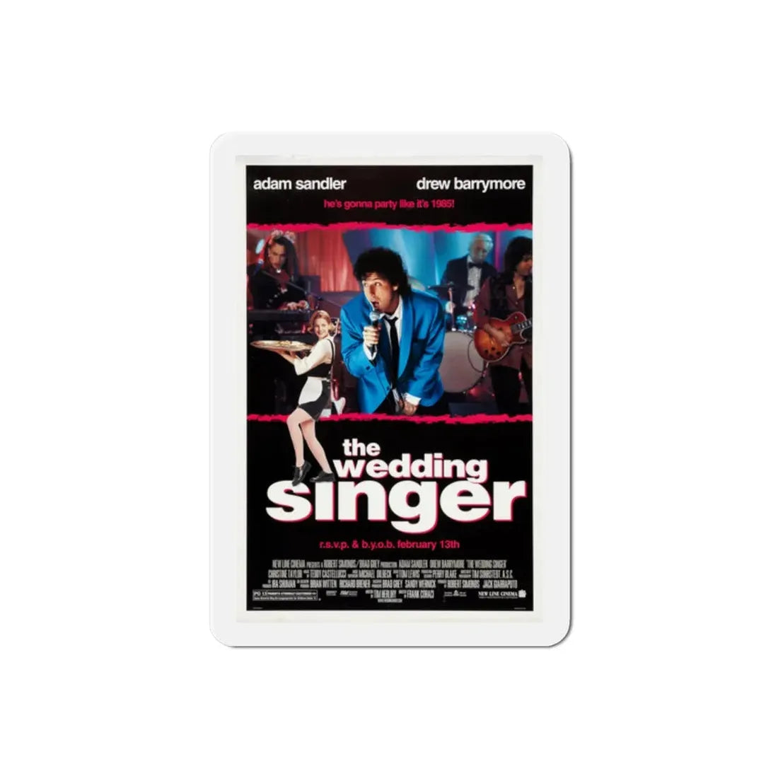 The Wedding Singer 1998 Movie Poster Refrigerator Magnet 2 Inch - The Sticker Space
