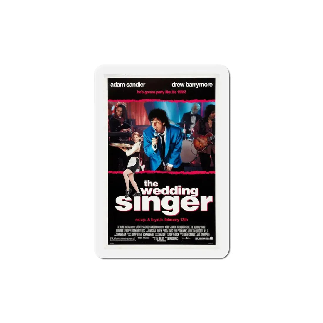 The Wedding Singer 1998 Movie Poster Refrigerator Magnet 6 Inch - The Sticker Space