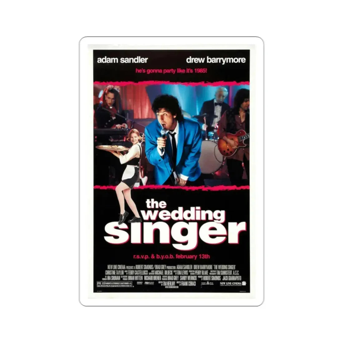 The Wedding Singer 1998 Movie Poster STICKER Vinyl Die-Cut Decal 2 Inch - The Sticker Space