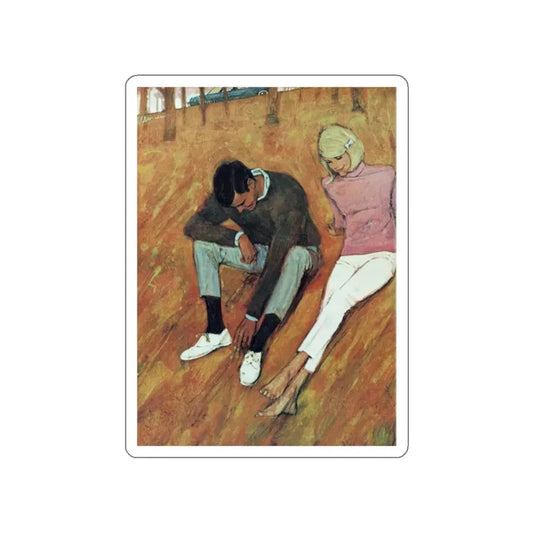 The Weekend, Chatelaine, August 1965 (Magazine Illustration) STICKER Vinyl Die-Cut Decal White Die-Cut 2 Inch - The Sticker Space