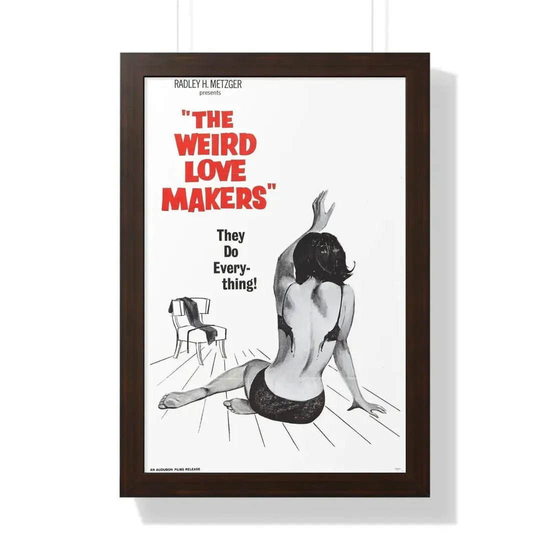 THE WEIRD LOVE MAKERS 1963 - Framed Movie Poster 16″ x 24″ Walnut - The Sticker Space